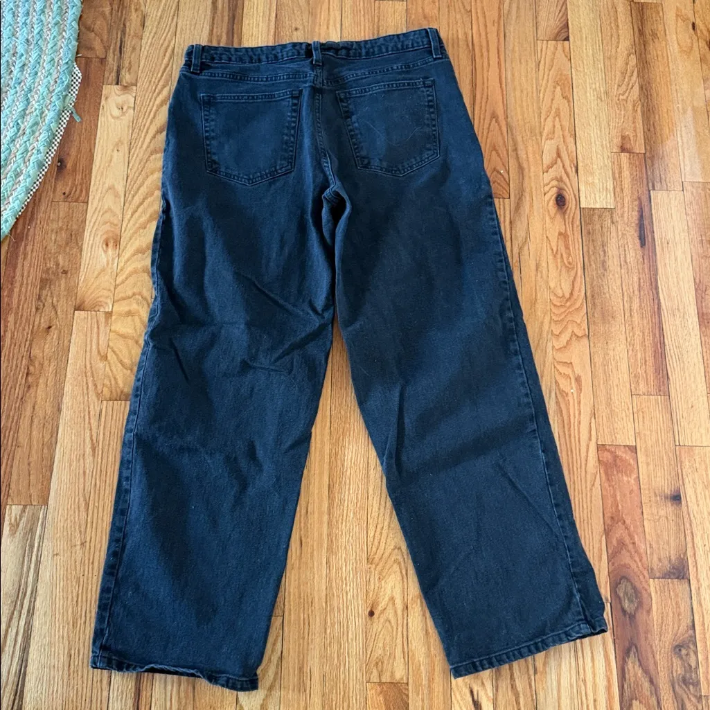 Women's Mid-Rise 90's Relaxed Straight Jeans - Wild Fable™ Black Wash 12 - Image 4