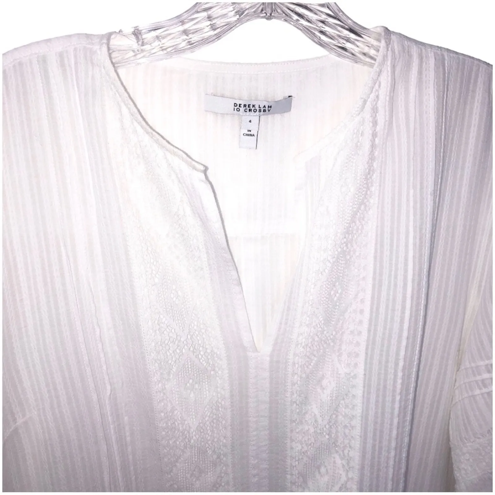 Derek Lam 10 Crosby Pintuck Tassel Trim Top 4 EUC - Image 5