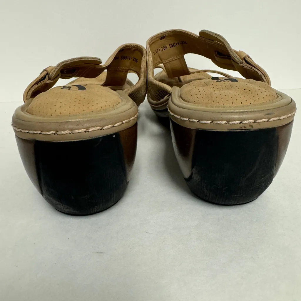 Softwalk Sandals Womens Sz 9 Brown Tan Buckle Comfortable Summer Dress‎ Casual - Image 2
