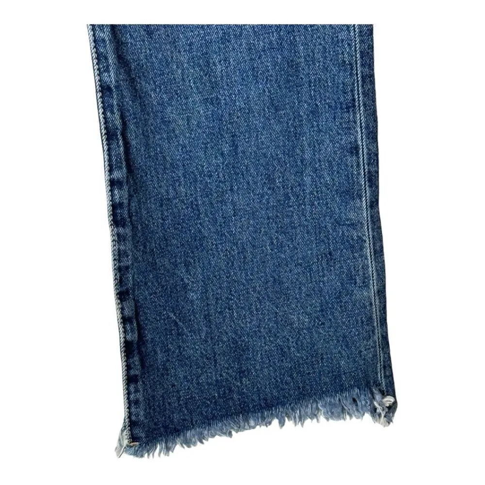 Current Elliott Jeans‎ Women 27 Blue Medium Wash Denim Raw Hem High Rise Cropped - Image 6