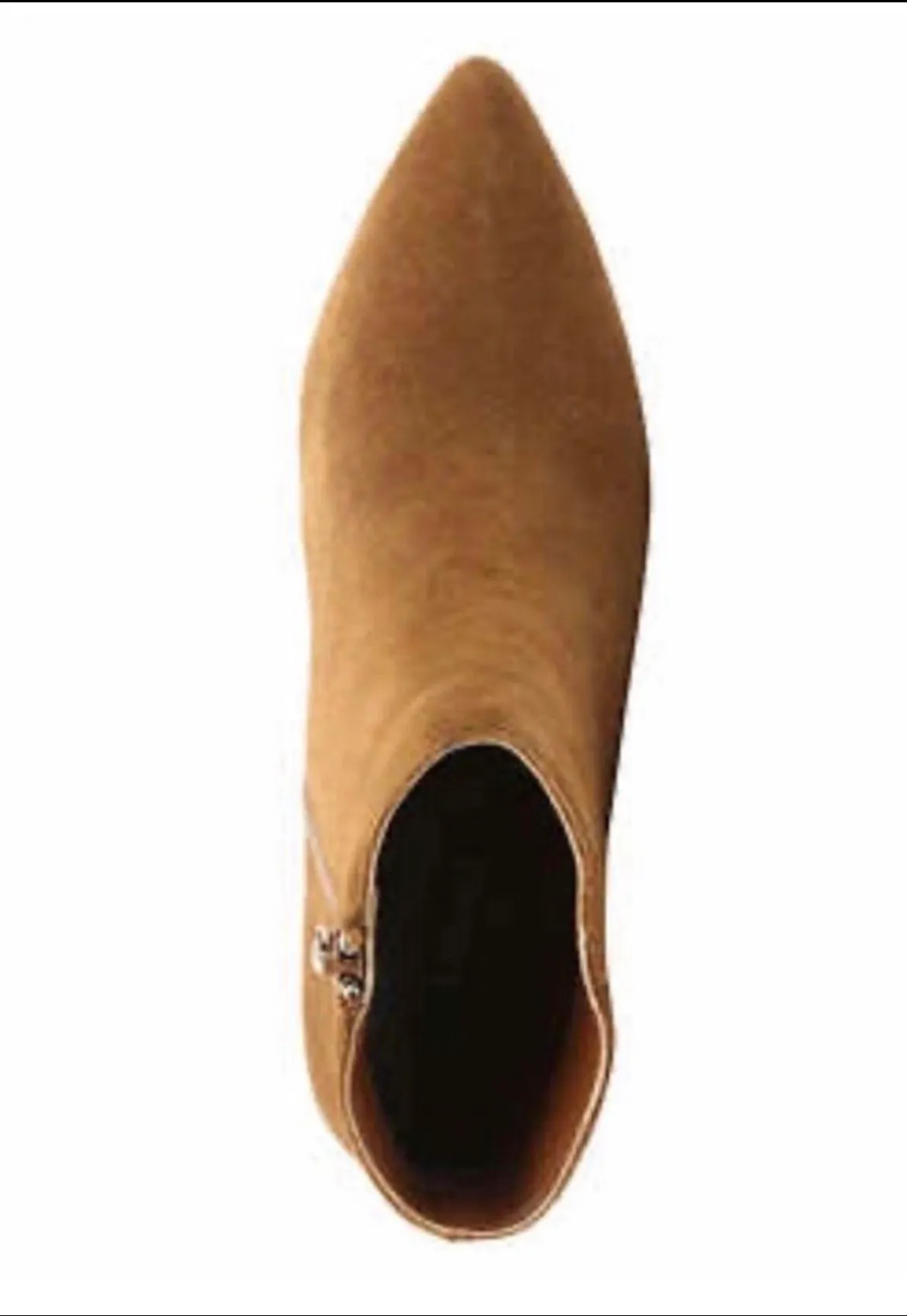 Lyden Brown Pointy Toe Suede Ankle Bootie Chunky Heels NWT - Image 3