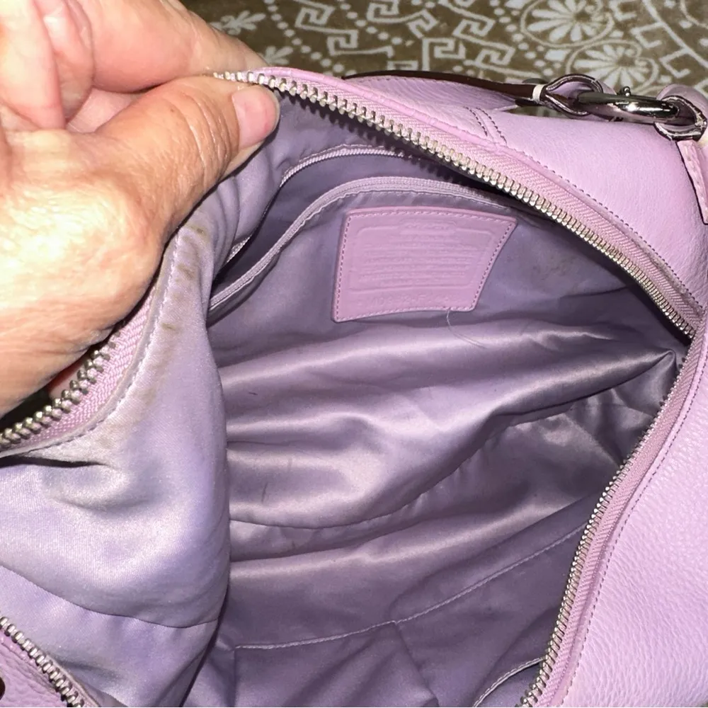 Penelope Purple Pebbled Leather Medium Hobo  Handbag F14680 - Image 12