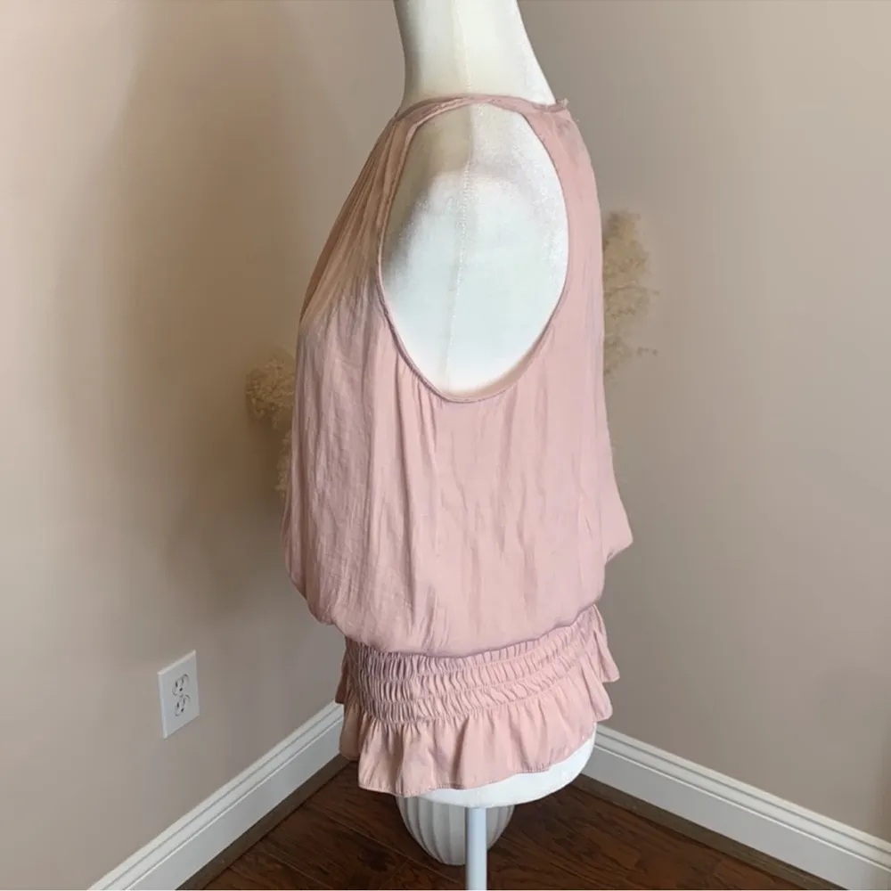 Lulu’s Cherished Memories Blush Pink Sleeveless Top Blouse Size Medium - Image 4