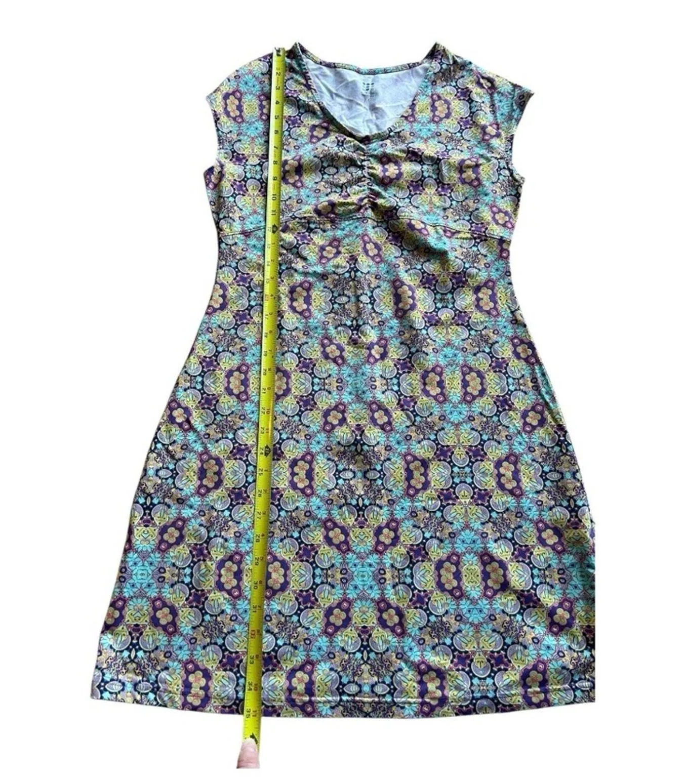 Title Nine Diamalete Shirt Dress Multicolor Floral print Sleeveles Size M V-neck - Image 4