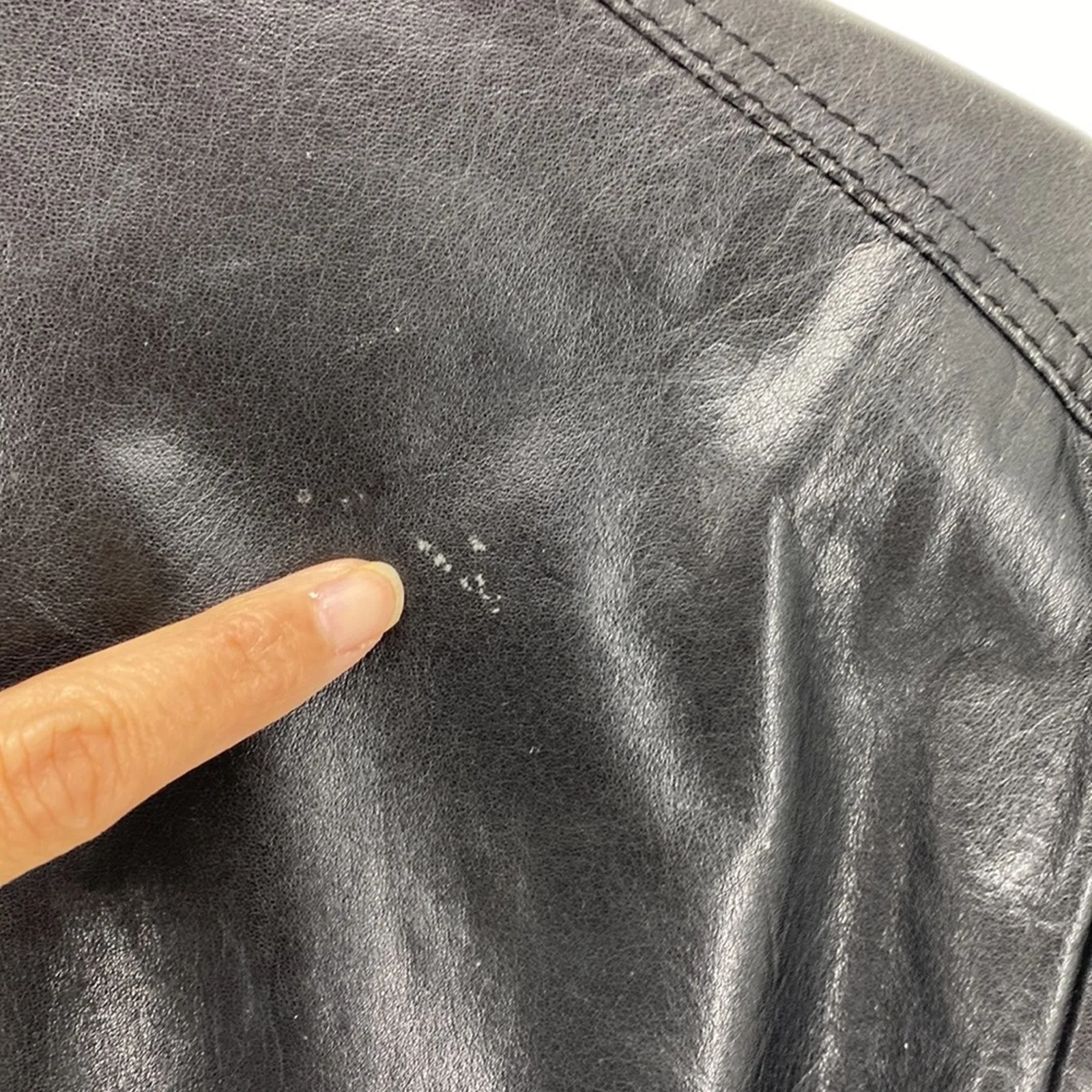 Vintage AB Flip Holm black leather double breasted jacket unisex street wear Size M - Image 5