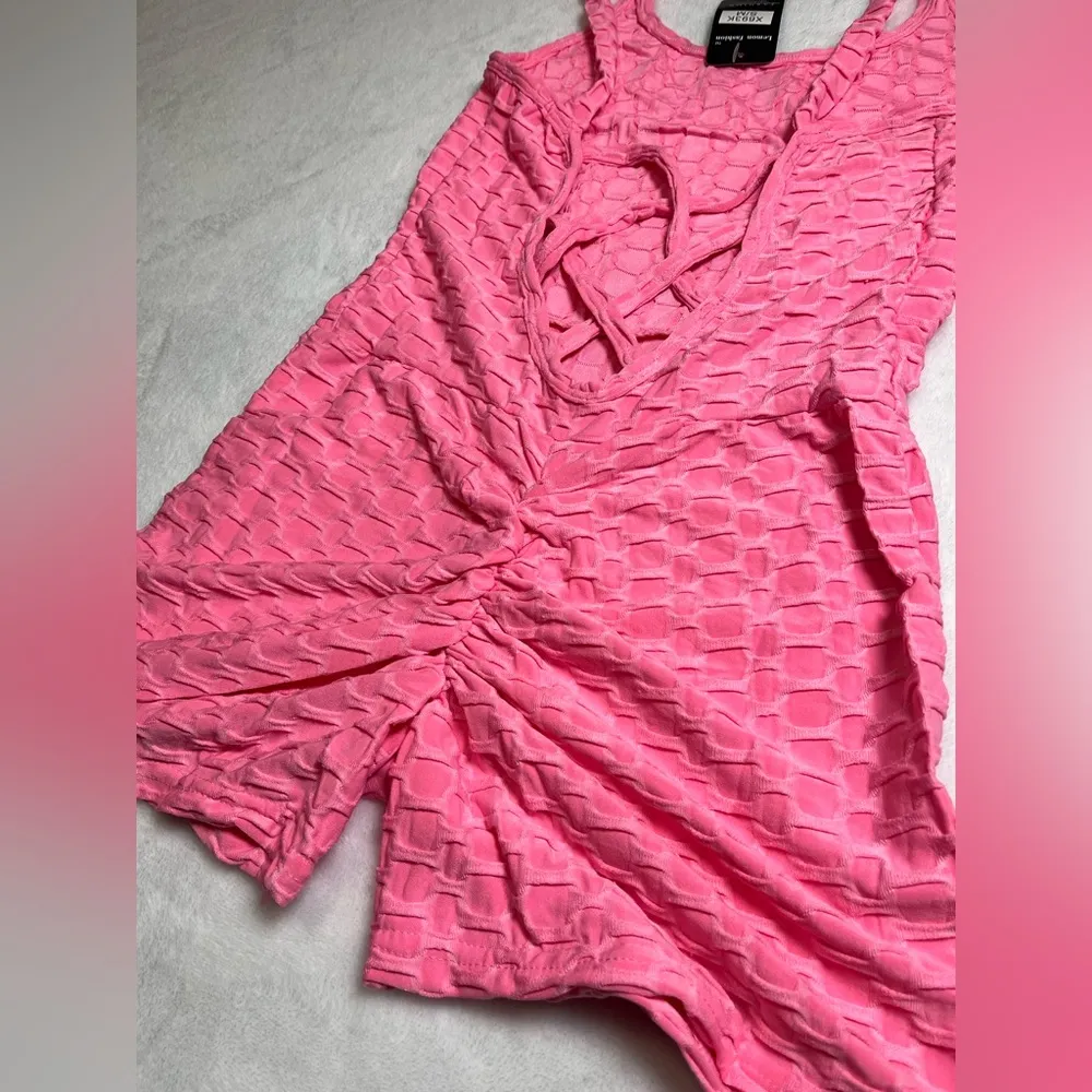 LEMON FASHION 1 piece Sleeveless Shorts Romper Butt Scrunch Women’s S/M NWT Pink - Image 9