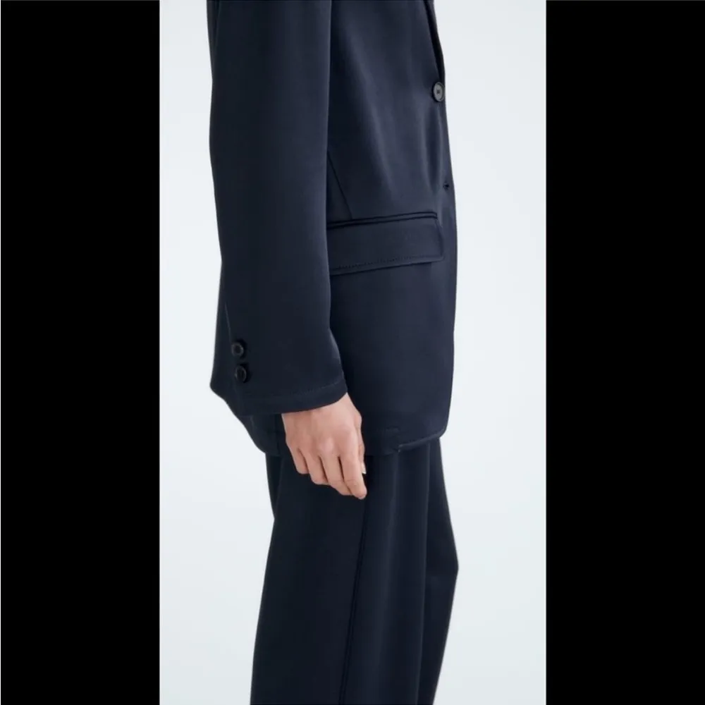 Zara Limited Edition Satin Effect Blazer Navy Blue Size XS NEW - Image 6