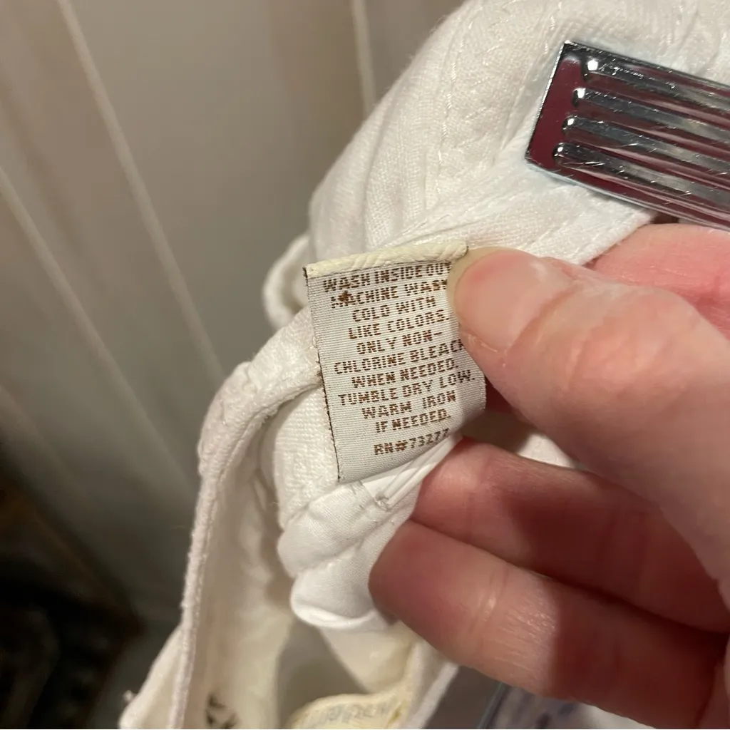 Cute creamy white embroidered Y2K crops linen blend medium rise fairy angel baby - Image 6