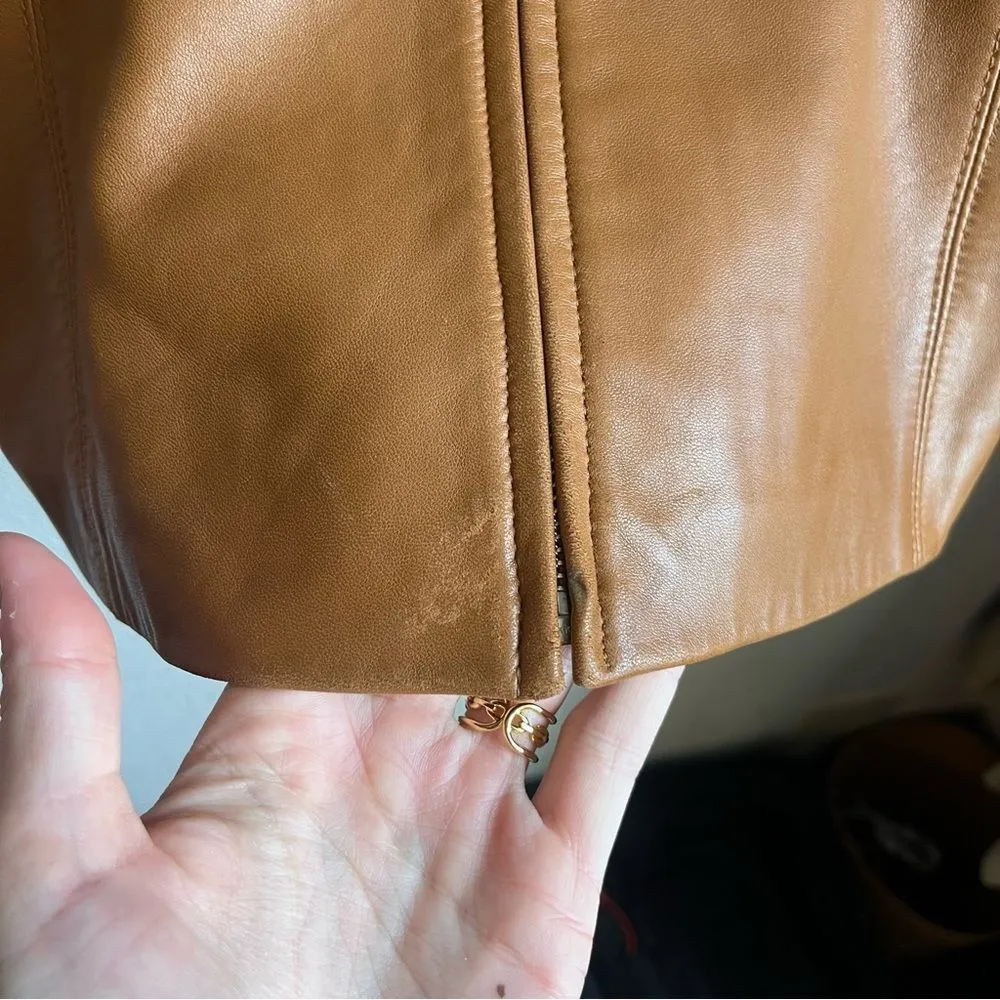 Ann Taylor  Camel Color Leather Jacket - Image 2