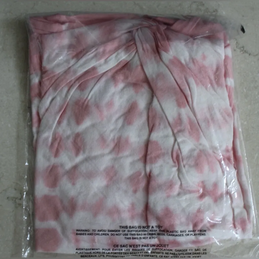 PINK Victoria's Secret Light Pink Tie-Dye Girlfriend Long Sleeve Crop Tee - Image 4