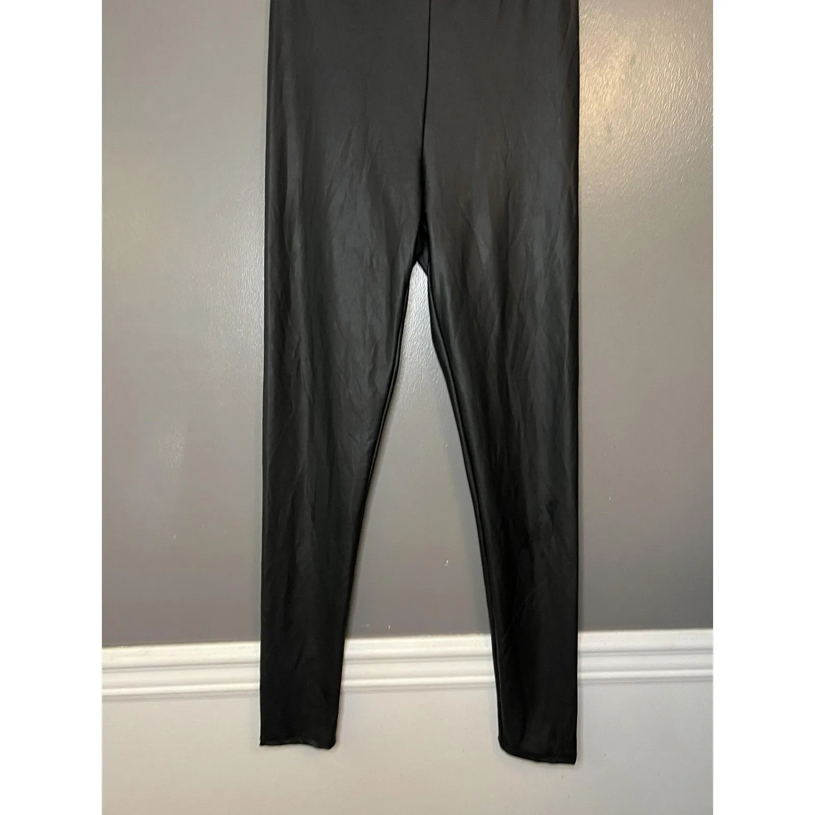 BP Faux Leather Leggings Womens Small Black High Rise Imitation Leather Pants - Image 2