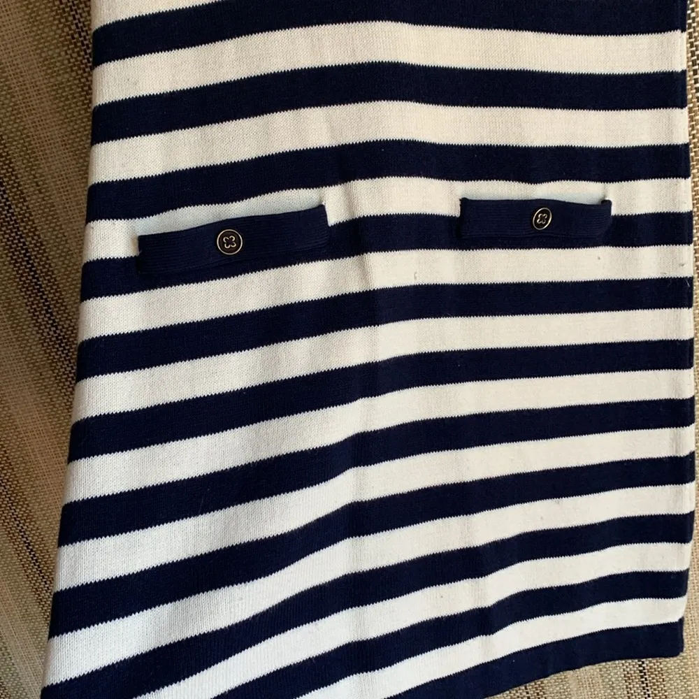 Banana Republic Blue and White Dress Size Small Formal Casual Stripes Cotton - Image 2