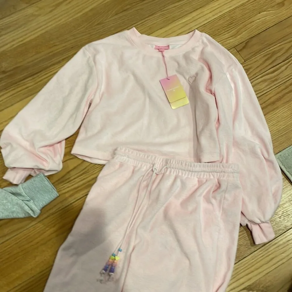 Stoney clover lane terrycloth pink top Small and pants XS nwt - Image 2