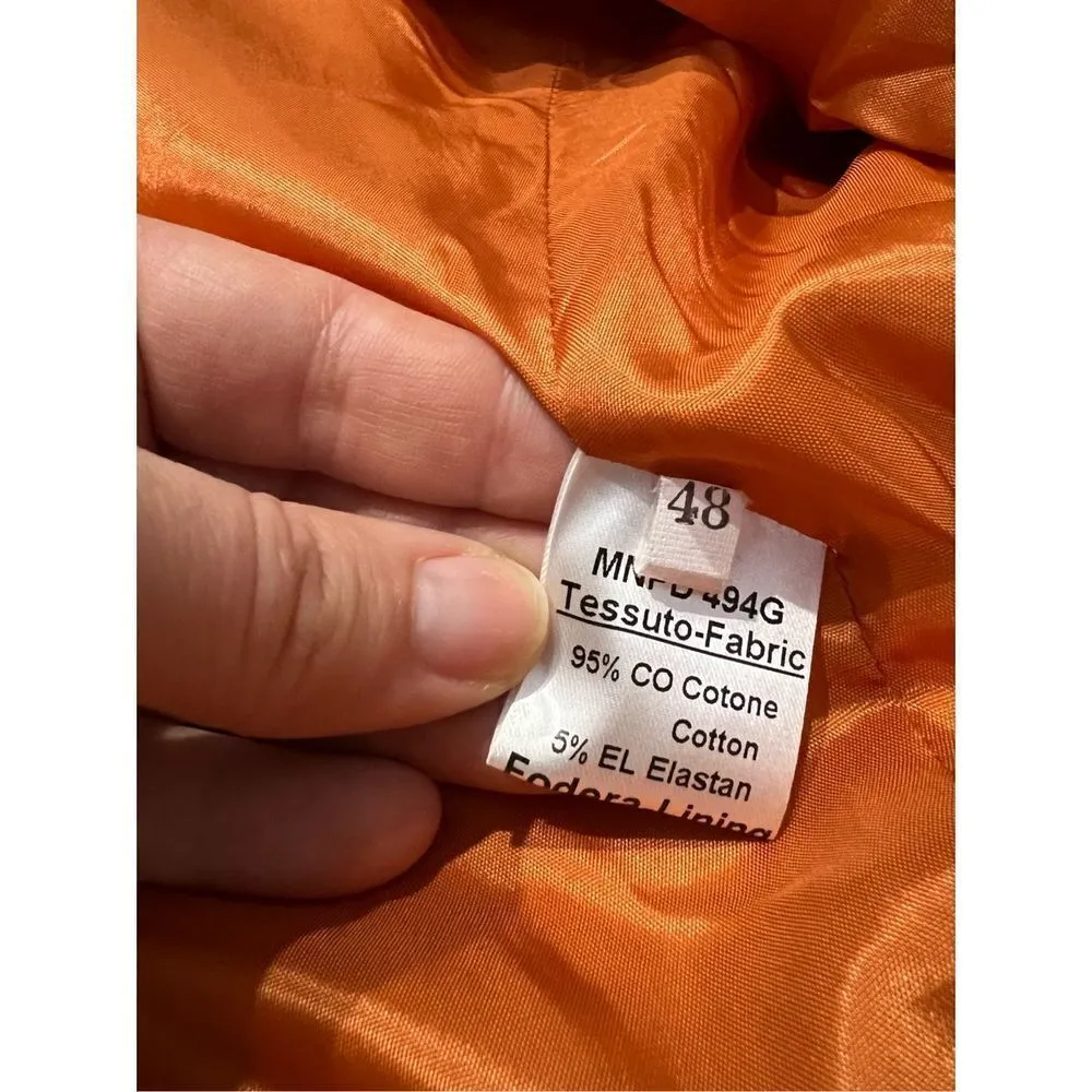 Michele Negri NWT double breasted blazer jacket suede buttons euro size 48 US L White Size L - Image 13