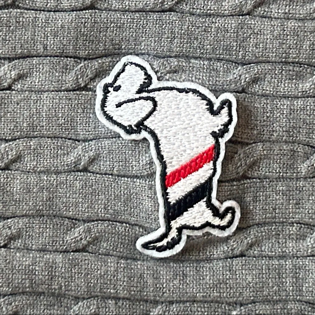 THOM BROWNE New York Preppy Embroidered Dog Grey Cardigan Size XS Gray - Image 5