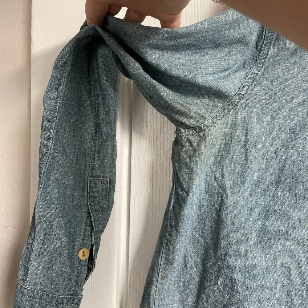 Lightweight Denim Chambray Button Down shirt long sleeve - Image 8