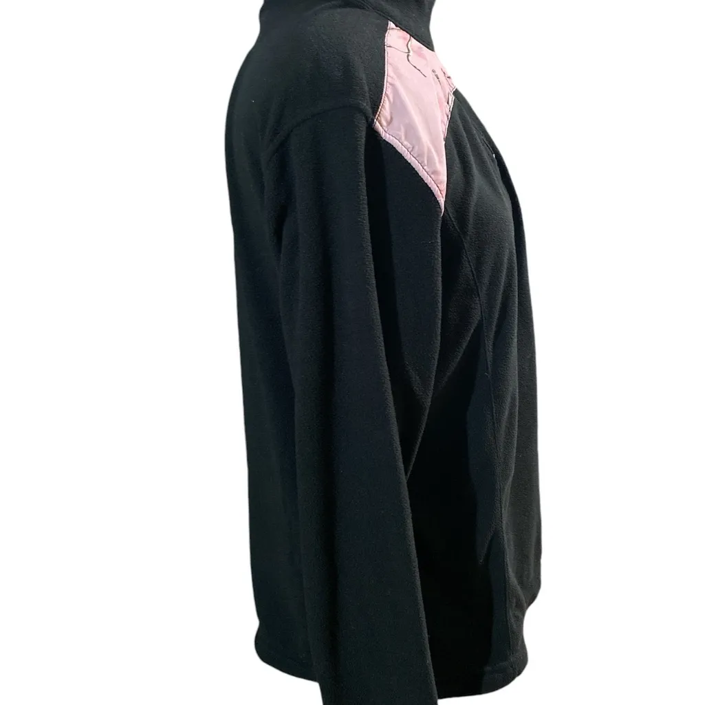Habit Realtree Womens Medium Fleece 1/4 zip Pullover Sweater Black/Pink Camo - Image 2