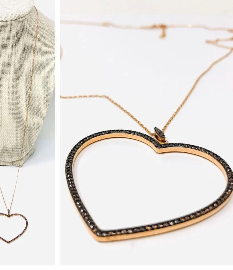 Rose gold  crystal heart 💖 necklace - Image 5