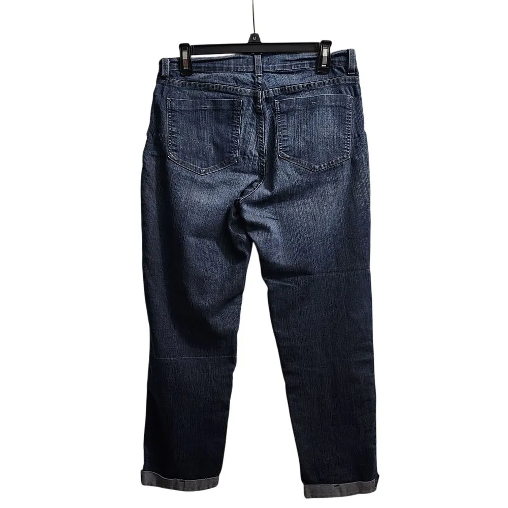 NYDJ Crop Jeans Dark Wash Lift‎ Tuck Technology Denim Blue Size 8 - Image 2