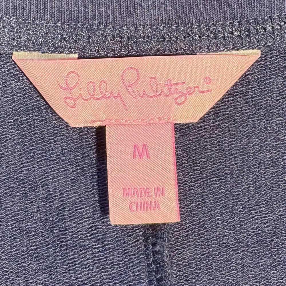 LILLY PULITZER Joyce UPF 50+ French Terry Dress w/ Pockets in True Navy Sz M - Image 9