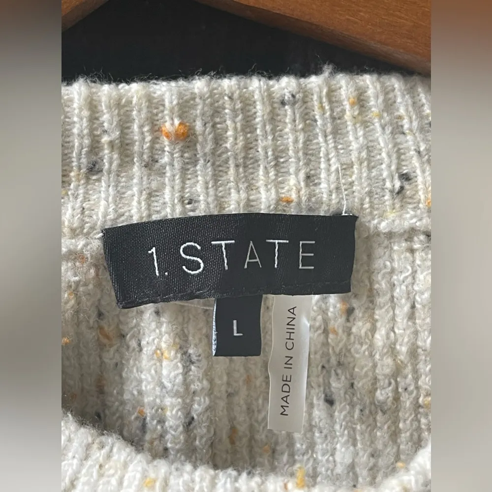 1 State Long Puffed Blouson Sleeve Crew Neck Sweater - Image 6