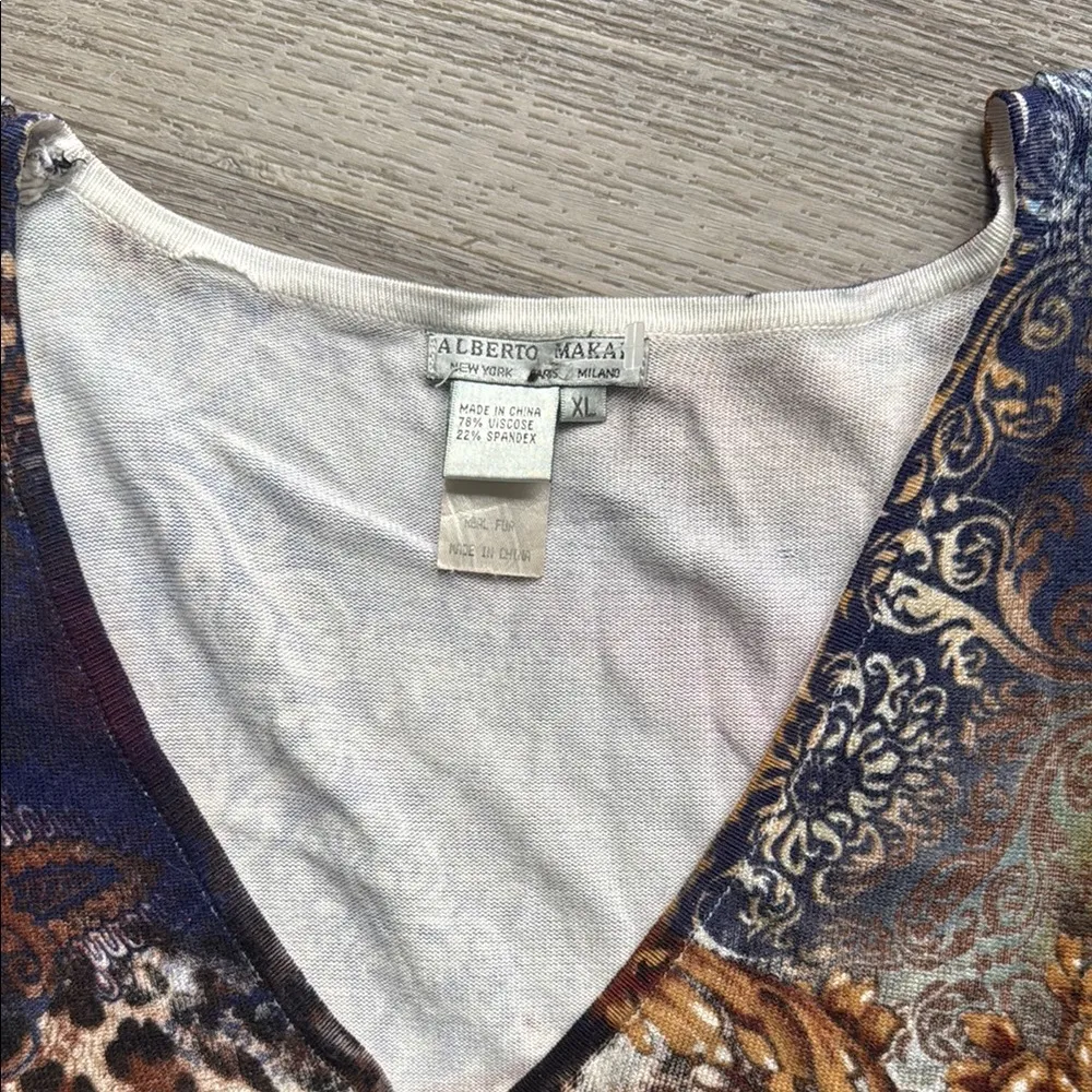 Albert Malaki Elegant Dress Embroidered Animal Print Long Sleeve XL - Image 4