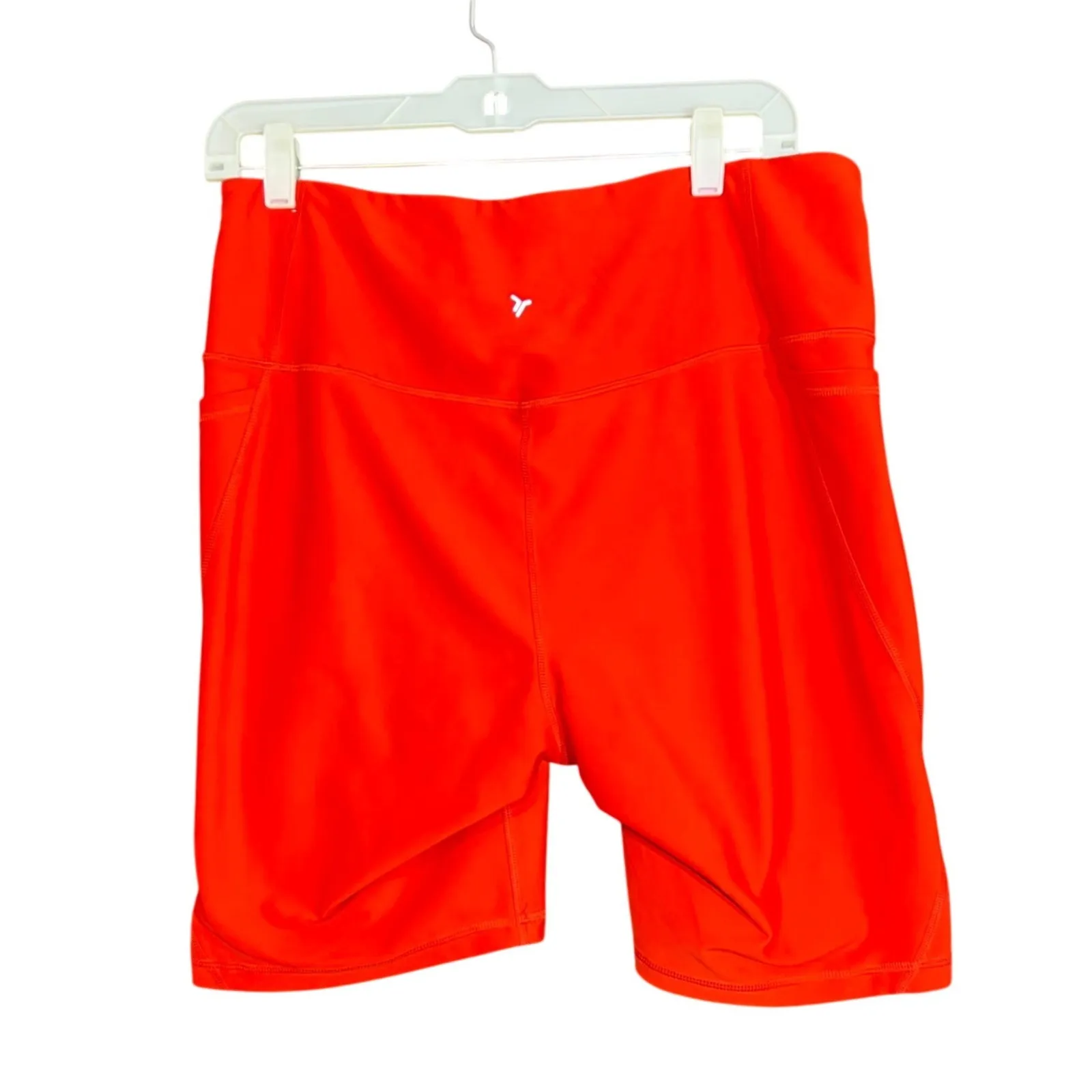 Old Navy Active PowerSoft High Rise Bike Shorts Womens XL Orange Workout Gym - Image 3