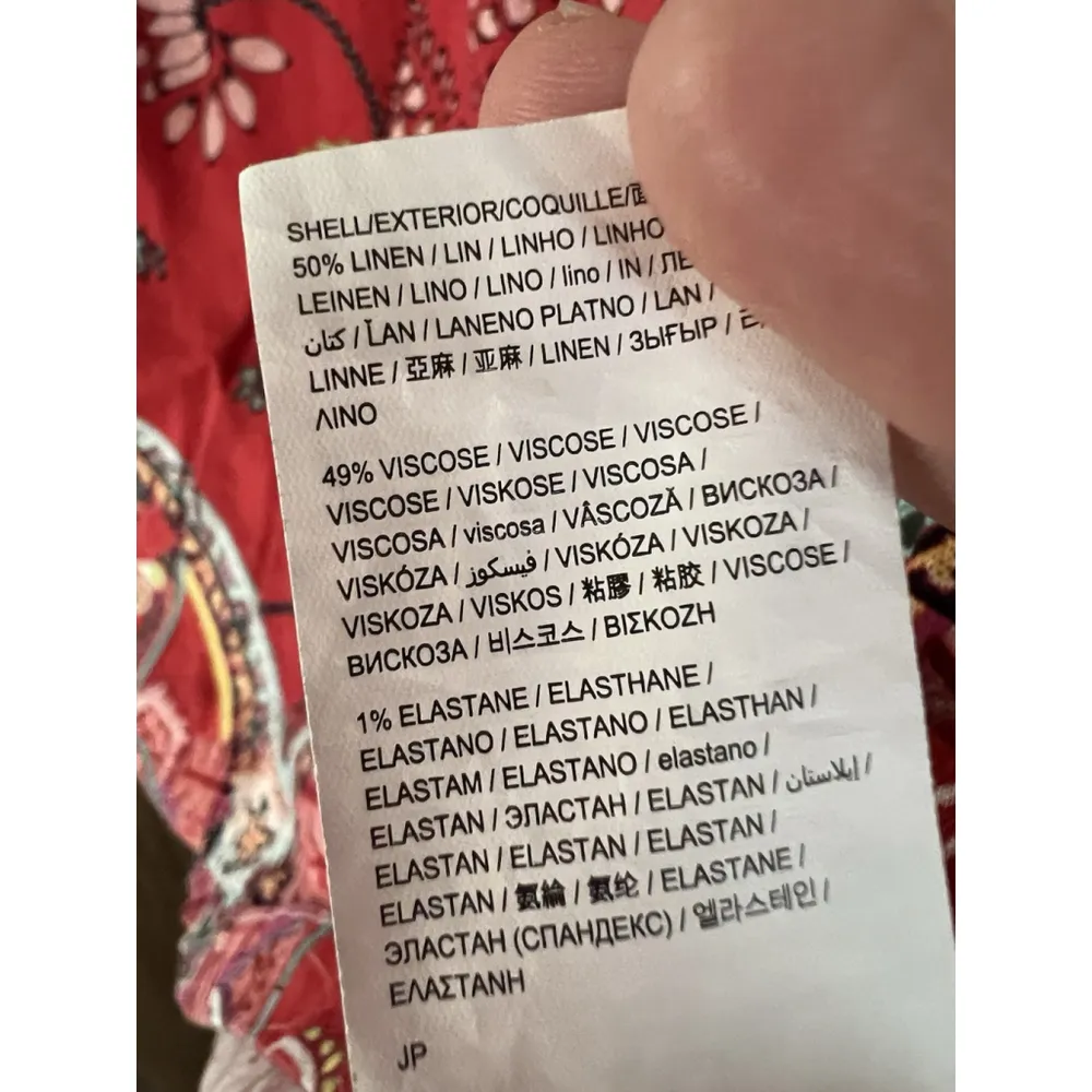 DESIGUAL Red Lisa Foulard Linen Blend Sleeveless Shift Dress Size 38 US S - Image 9