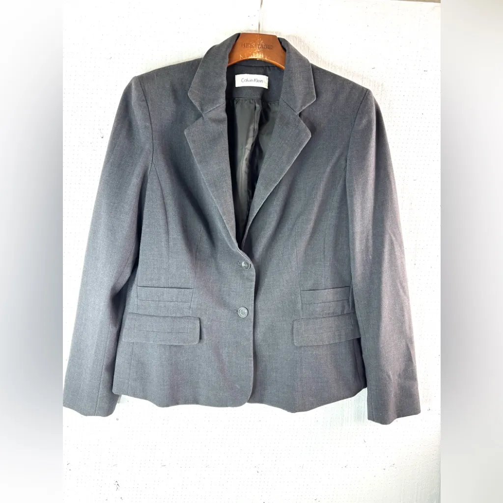 Calvin Klein M Workwear Separate Fitted Gray Blazer - Image 7