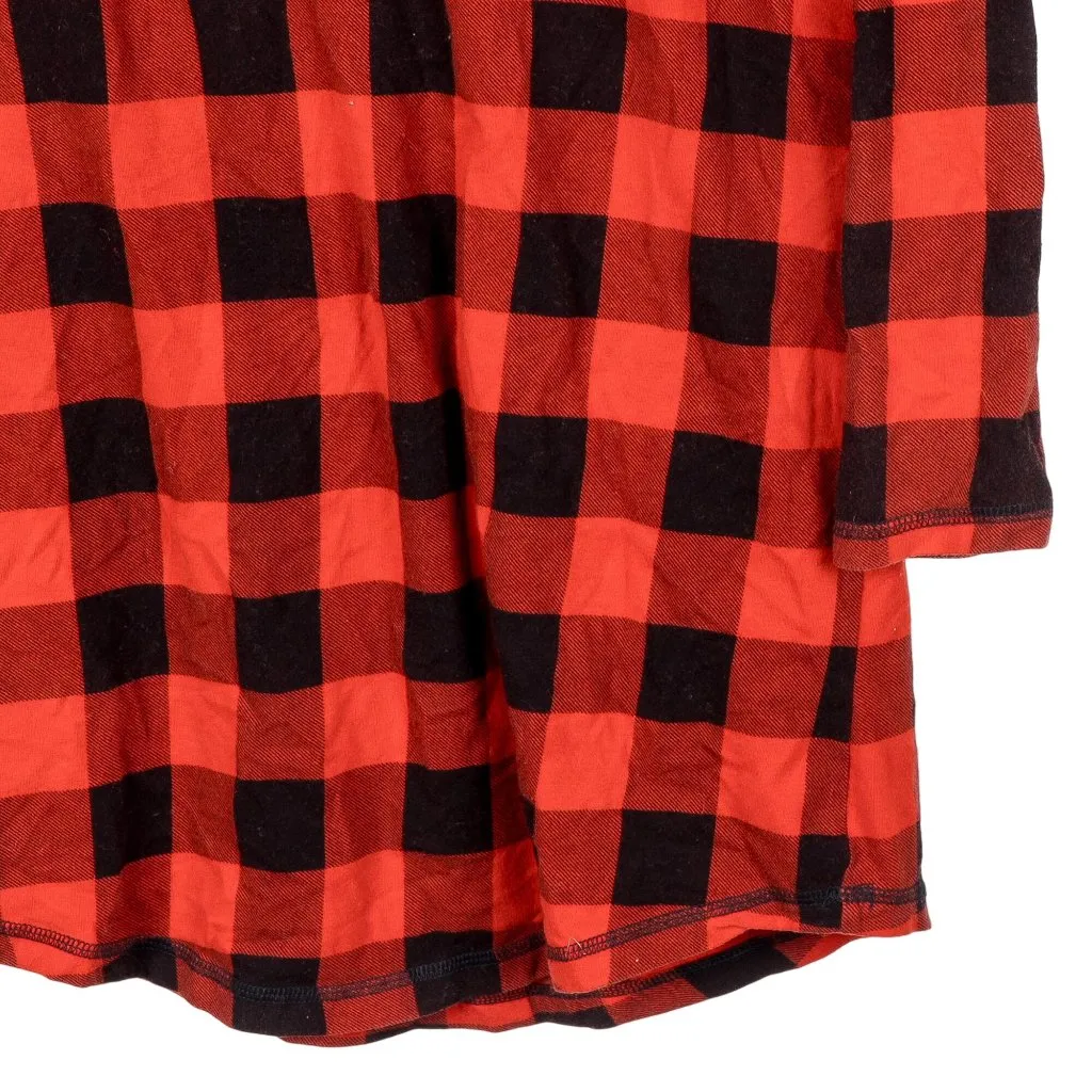 Xhilaration Nightgown S Womens Red Buffalo Plaid Long Sleeve Nightie Cotton - Image 4