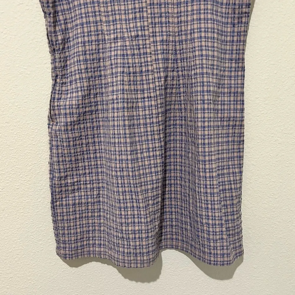 Urban Outfitters  Plaid Gingham Dress Womens‎ Size L Sleeveless Seersucker - Image 5