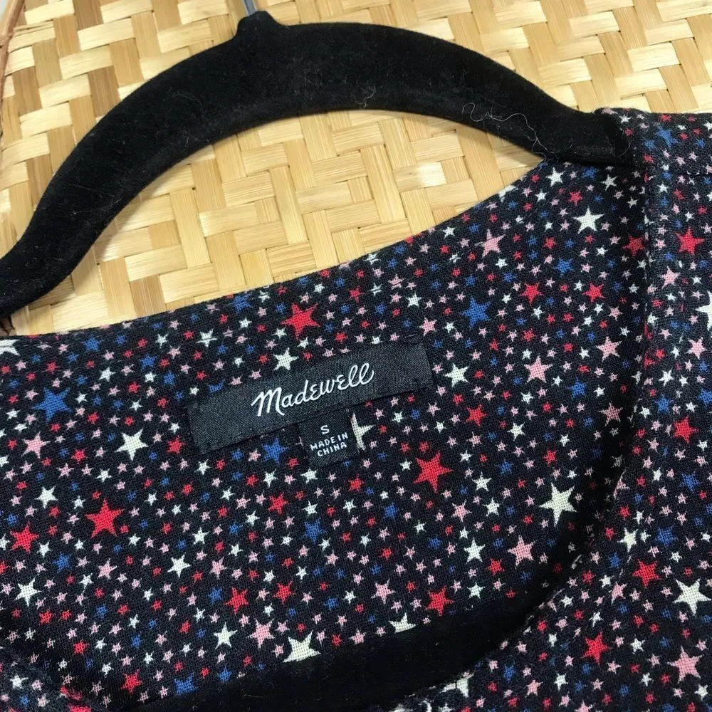 Madewell ‎ studio ruffle hem blouse in starry night - Image 3