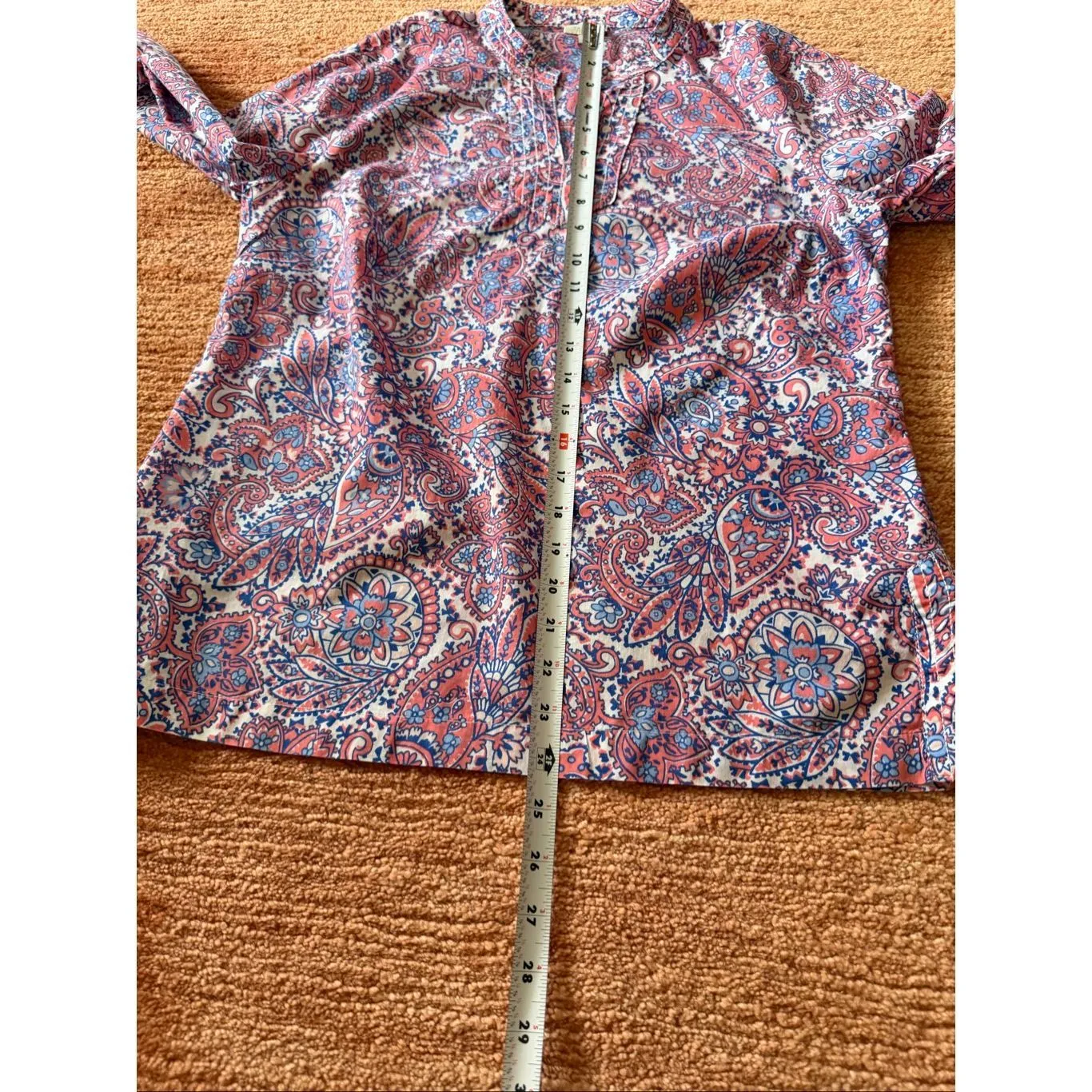 Talbots Women SP Petite Paisley Cotton Tunic Blouse Small - Image 4