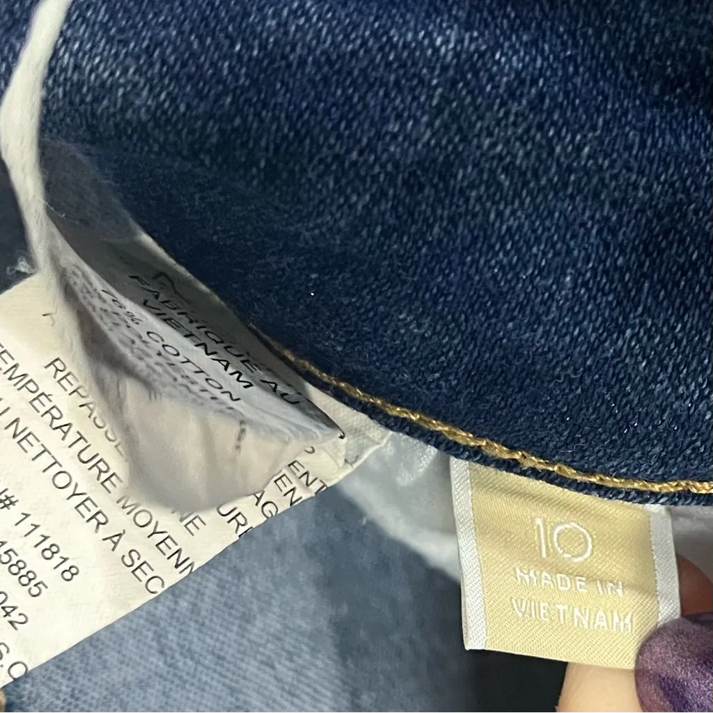 Michael Kors  Oversized High Rise Crop Denim Pants Size 10‎ - Image 6