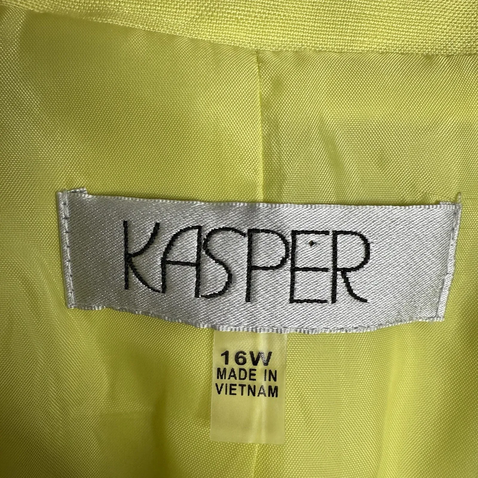 NWOT Kasper Women's Linen Blend Blazer In‎ Green Rushed Sleeves Size 16W - Image 3