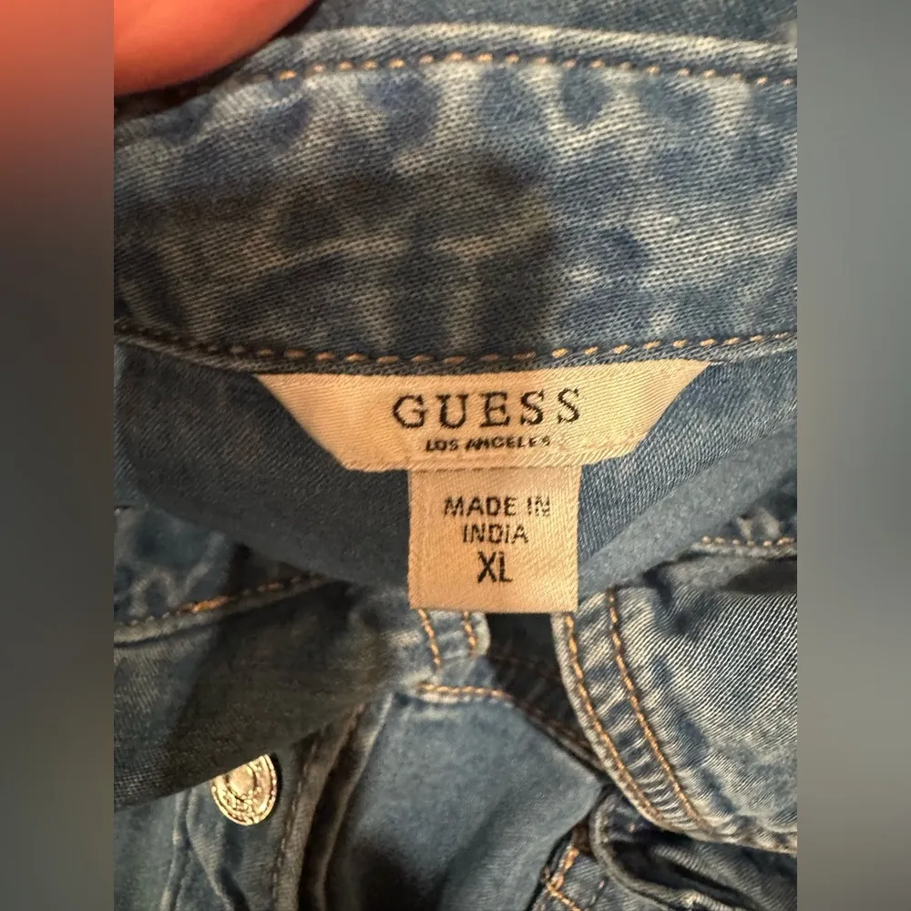 Guess Blue Button Down Fitted Shirt Notched Collar - Image 7