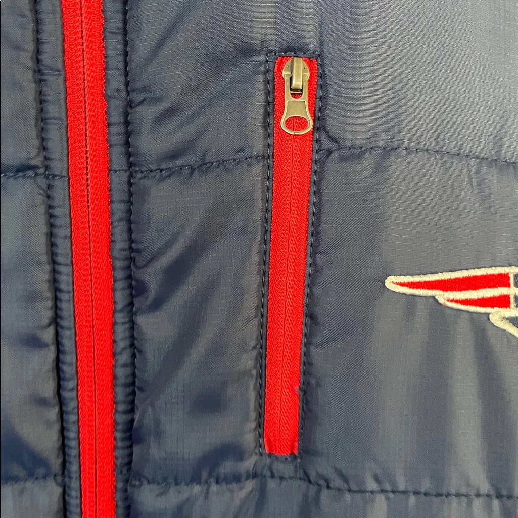 NFL Women's New England Patriots Navy Logo Insulated Full-Zip Puffer Jacket M - Image 3
