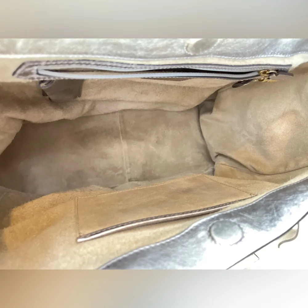 Rare Anna Hindmarch Metallic Silver Monogram Tote Bag – Japan Exclusive Gray - Image 8