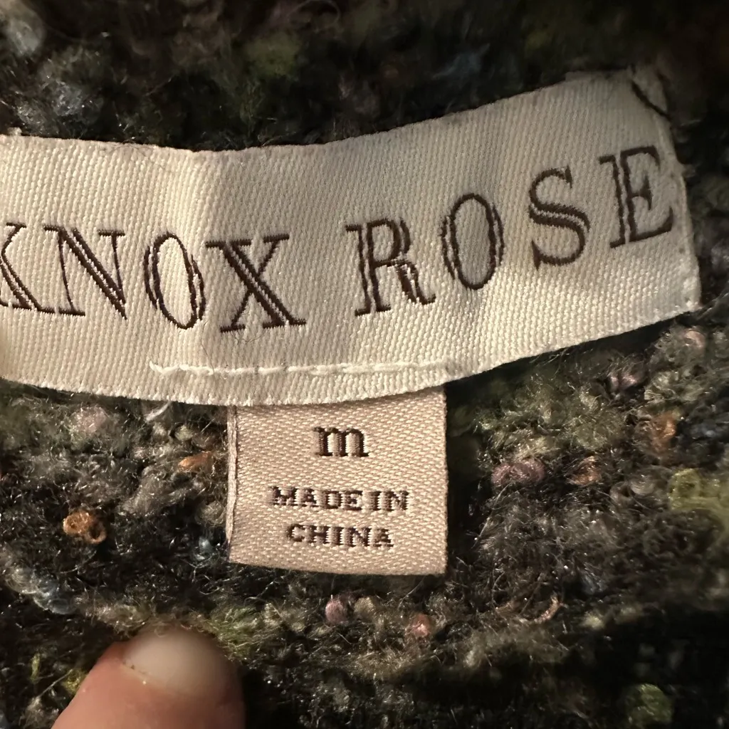 Knox Rose Black and Gray Open Front Cardigan - Image 3