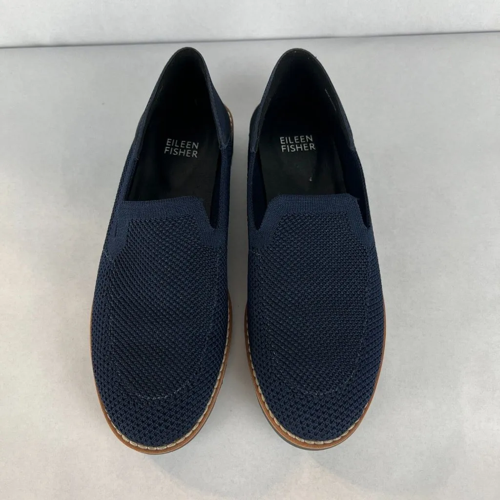 Eileen Fisher Loafers Flats Womens 6.5‎ Navy Novo Knit Stretch Slip On Comfort - Image 7