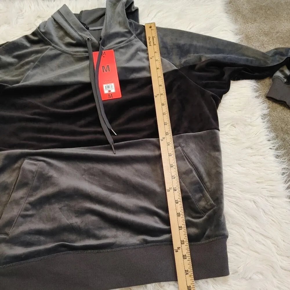 Champion Size Medium M New NWT Grey Gray Black Soft Velvet Pockets hoodie Lounge - Image 2