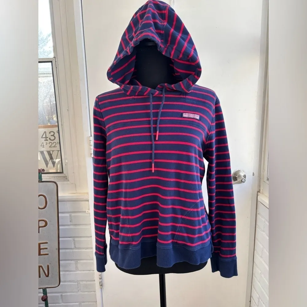 Vineyard Vines Break‎ Stripe Hoodie Shep medium outdoors beach golf relax - Image 2