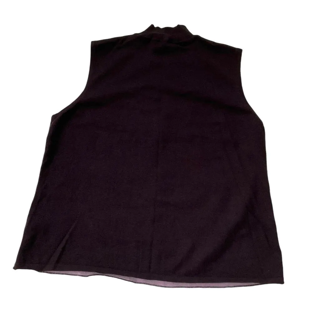 Norton McNaughton Dark Purple Lace Knit  Top Women Size Large | 12-4 - Image 2