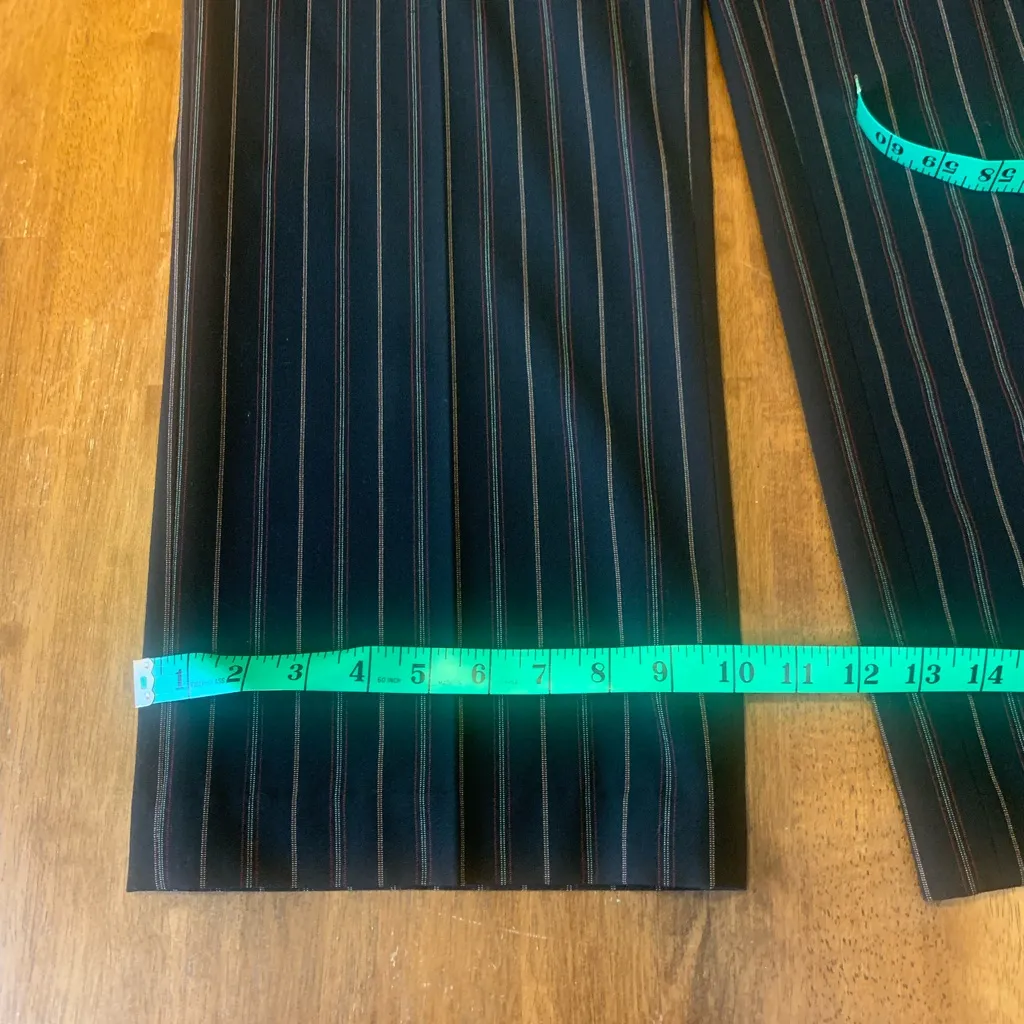 Evan Picone Slacks 14 Black Striped Dress Trousers Stretch Business Casual - Image 5