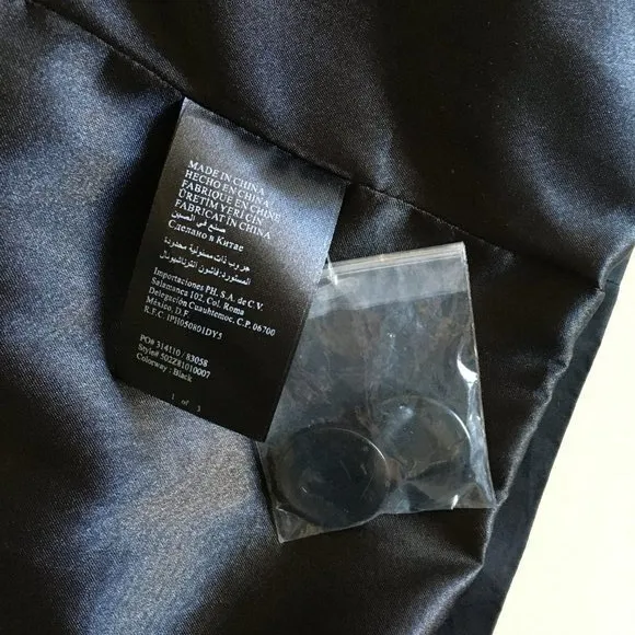 NEW Bebe Pleated Sleeve DB Trench Coat Black Double‎ Button Down Womens Size M - Image 5