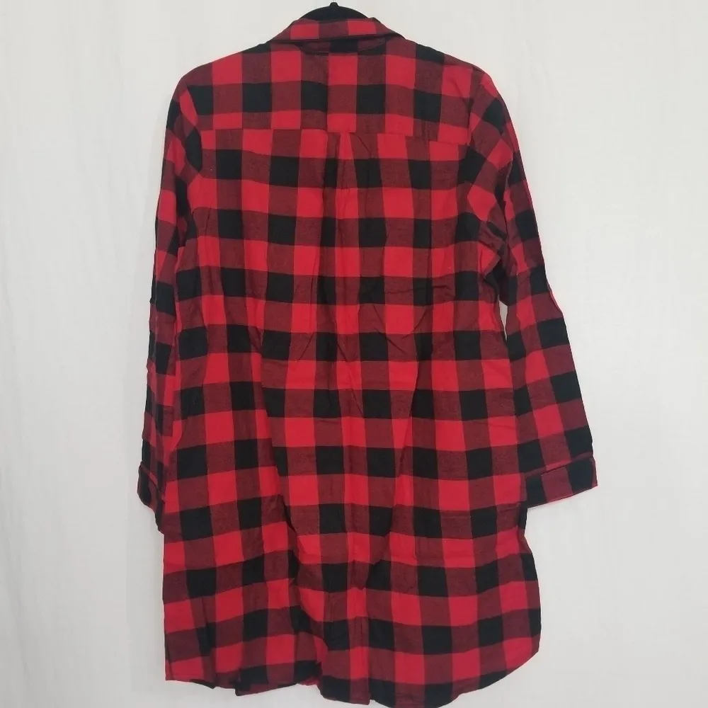 44. Buffalo Plaid sleep shirt Red Size M - Image 2