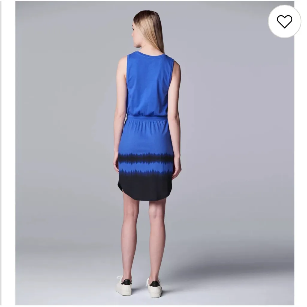 Women's Simply Vera Vera Wang Blue Tie-Dye Mini Dress S - Image 2