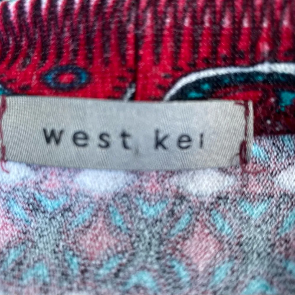 West Kei Multi-Color Poncho Style Paisley Boho Sweater - Image 12