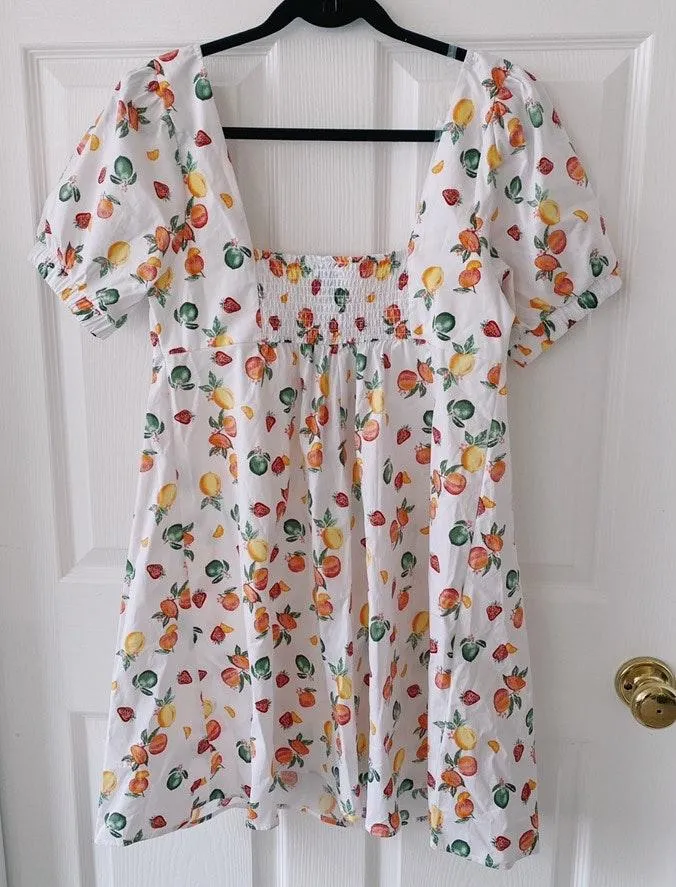 Wild Fable Citrus Linen Puff Sleeve Sundress - Image 2