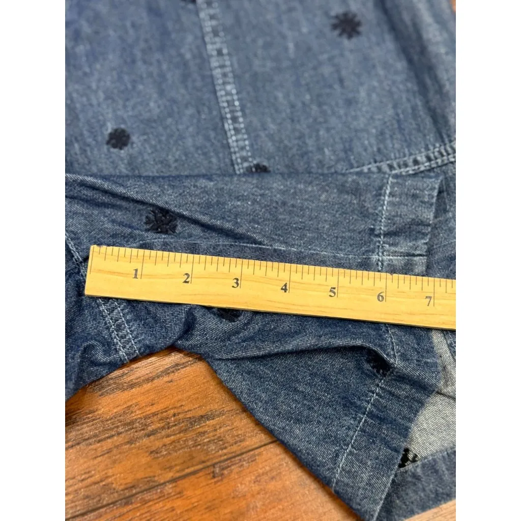 NEW Style & Co Womens 10P Blue Denim Bermuda Shorts Black Embroidered Floral - Image 8